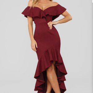 Burgundy / Wine colored evening dress